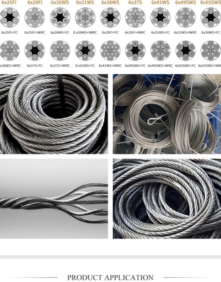 6X19 6X19s 6X19 Iws Stalen kabel Stalen draad touw Gegalvaniseerd Ongegalvaniseerd Aanpassing